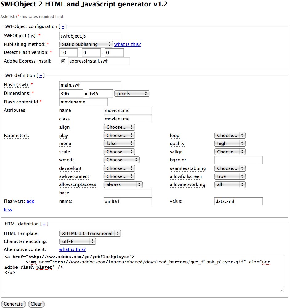 swfobject-generator